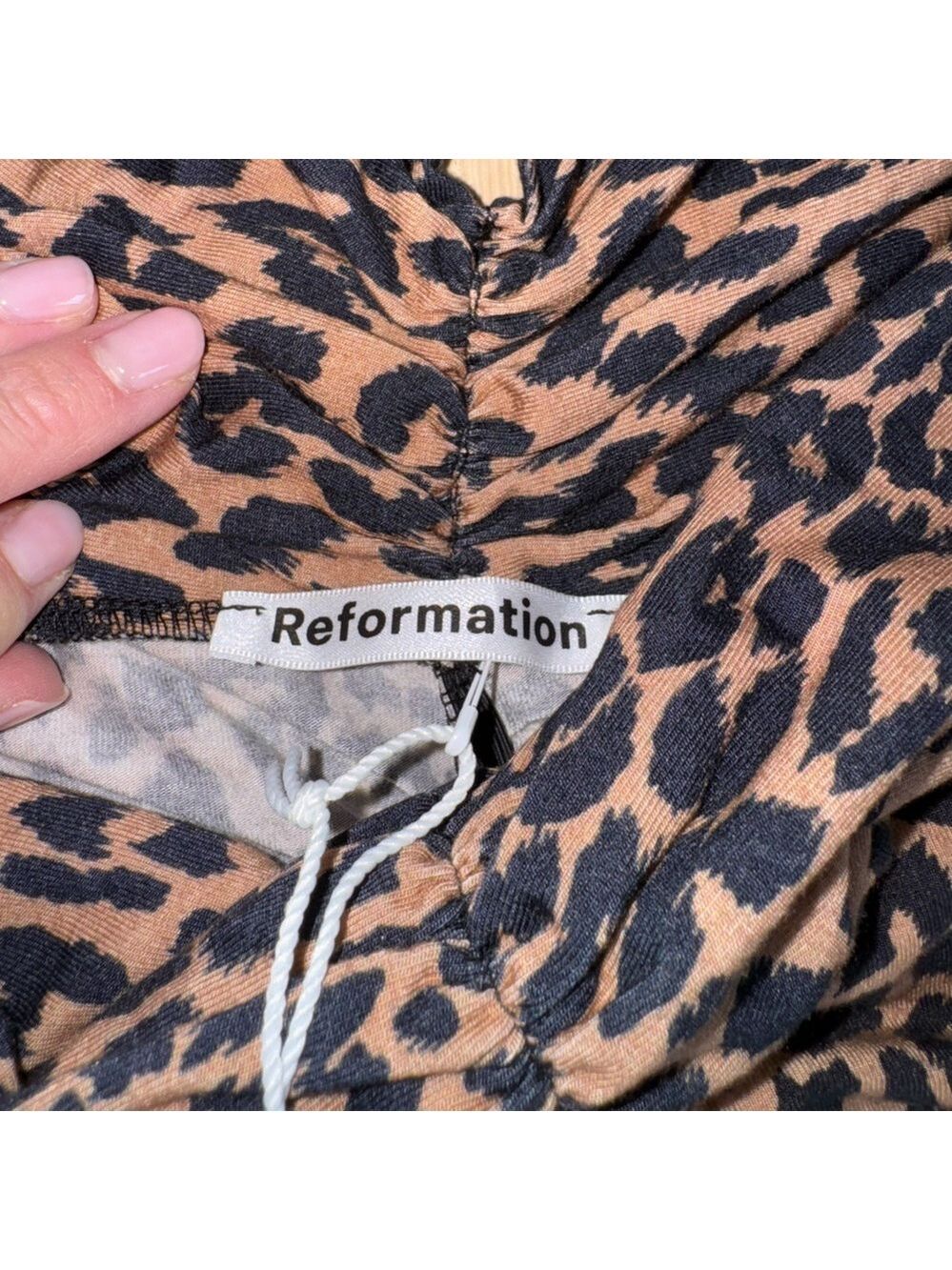 Reformation Sabine Leopard Print Dress Size XL NWT - Picture 9 of 10